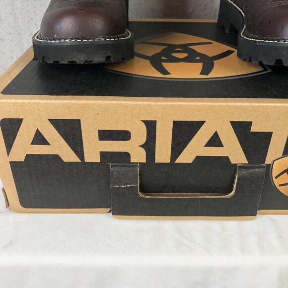 Ariat Fatbaby Boots Womens Size 7.5 Brown Ostrich Print Blush Suede 4LR 14765 - Picture 3 of 16